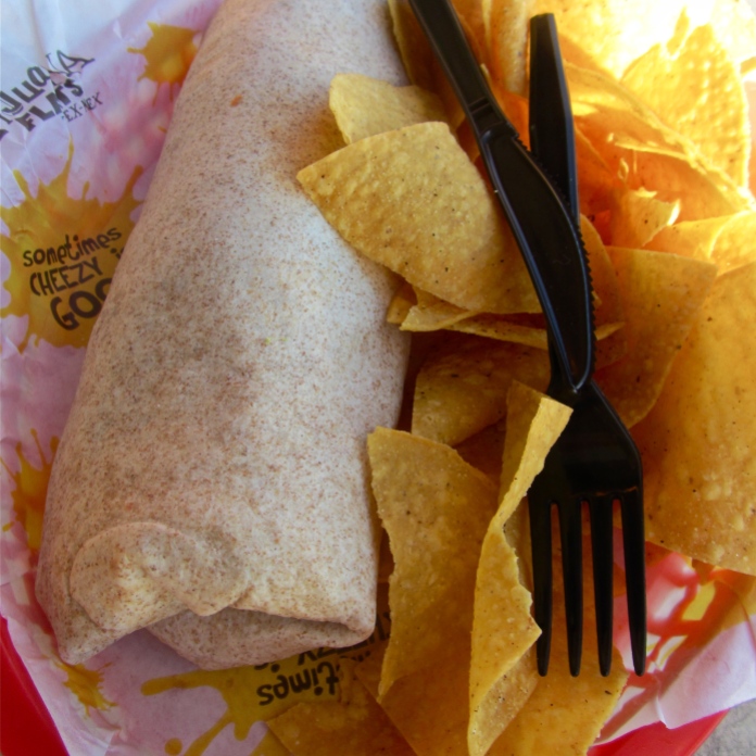 Burrito and chips